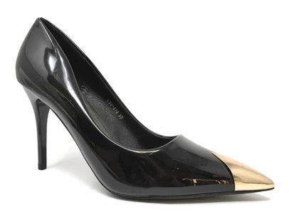Zapato Salón Puntera Metálica Tacón Aguja