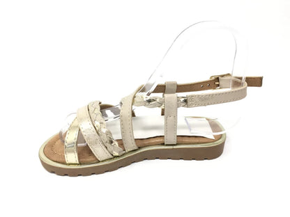 Sandalias Niña Tiras Trenzadas Dorado