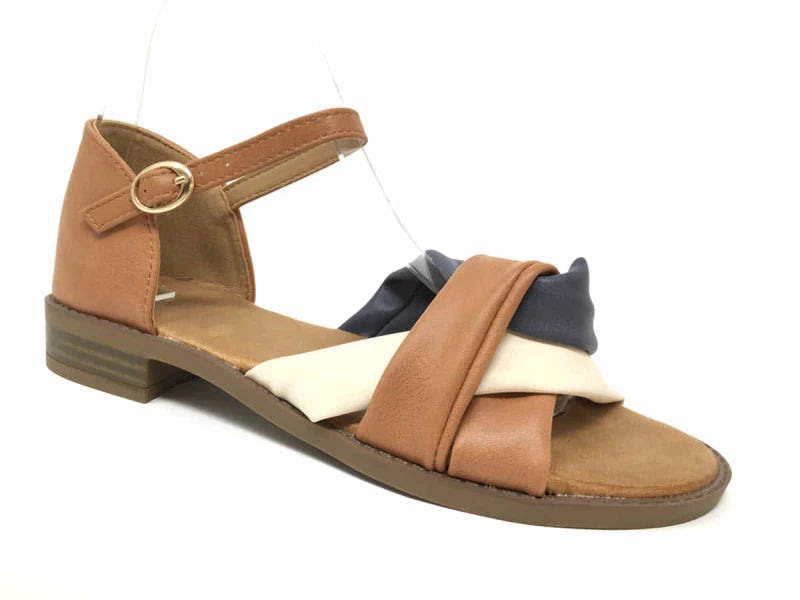 Sandalias Planas Tiras Cruzadas - Marron