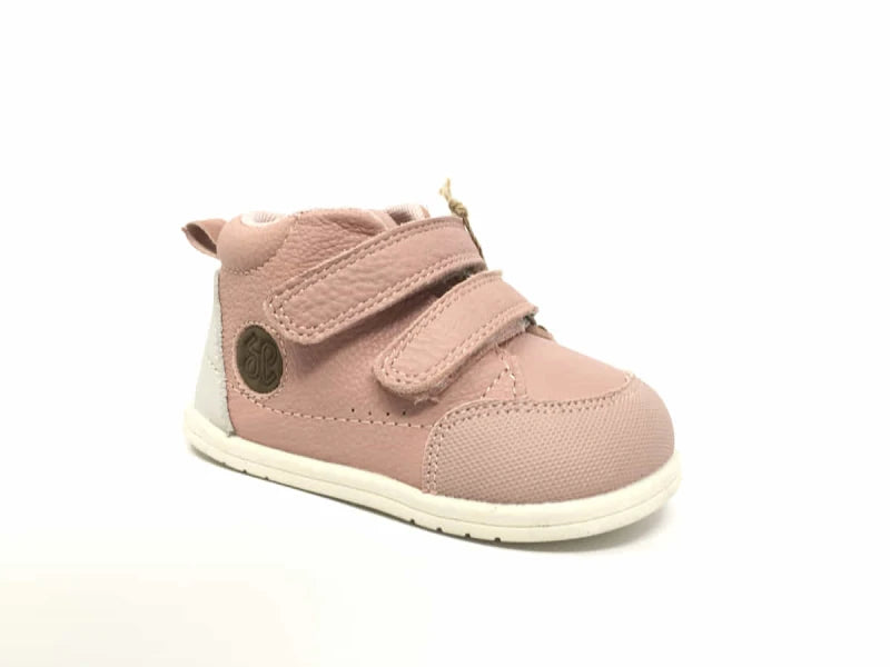 Zapato Piel Rosa Velcro