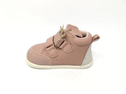 Zapato Piel Rosa Velcro