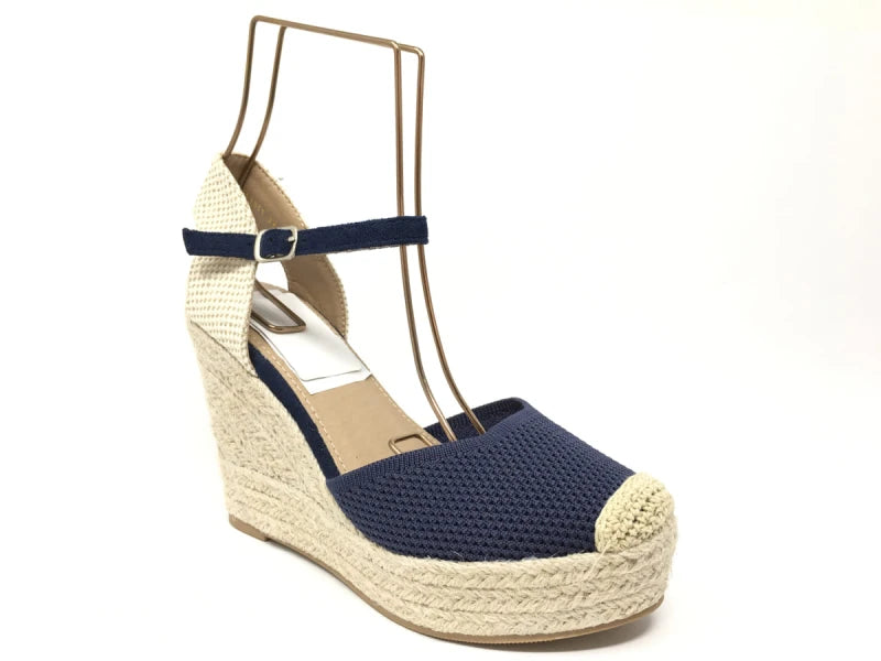 Sandalias Alpargatas de Mujer de Cuña con Pulsera al Tobillo